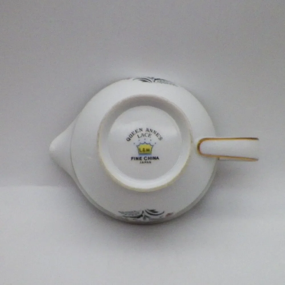 Lipper & Mann Queen Annes Lace Creamer & Sugar Bowl Fine China Japan MCM